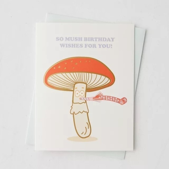 Mushroom Birthday Wishes Greeting Card ILOOTPAPERIE (Mushroom Throw Bundle) NEW - Picture 1 of 8